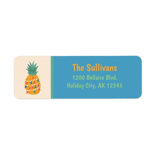 Eerste kerstanananas Retouradres Etiket (Voorkant)