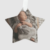 Eerste kerstbaby 2 foto script naam ornament (achterkant)