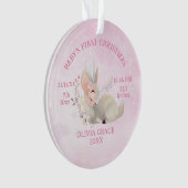 Eerste kerstbaby details hert Metaal Ornament (voorkant)