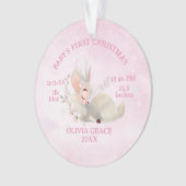 Eerste kerstbaby details hert Metaal Ornament (voorkant)