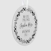 Eerste kerstBaby Foto zwart White Ornament (voorkant)