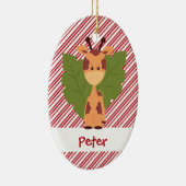 Eerste kerstBaby Giraffe Aangepast Keramisch Ornament (Rechts)