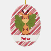 Eerste kerstBaby Giraffe Aangepast Keramisch Ornament (Voorkant)