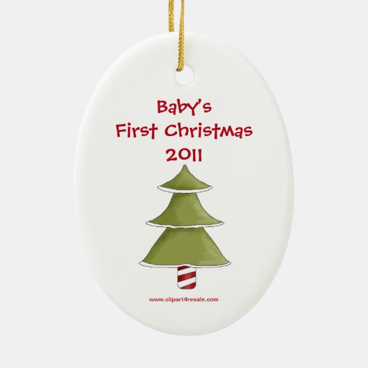 Eerste kerstBaby Giraffe Aangepast Keramisch Ornament (Achterkant)