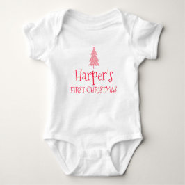 Eerste kerstbaby Harper 1e Kerstmis naam outfit Romper