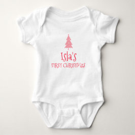 Eerste kerstbaby Isla 1e Kerstmis naam outfit Romper