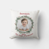 Eerste Kerstbaby's Fotoherinnering Kussen (Voorkant)