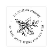 Eerste kerstbericht Aangepaste naam Retour adres Zelfinktende Stempel (Design)