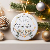 Eerste kerstbevruchte keramische Ornament
