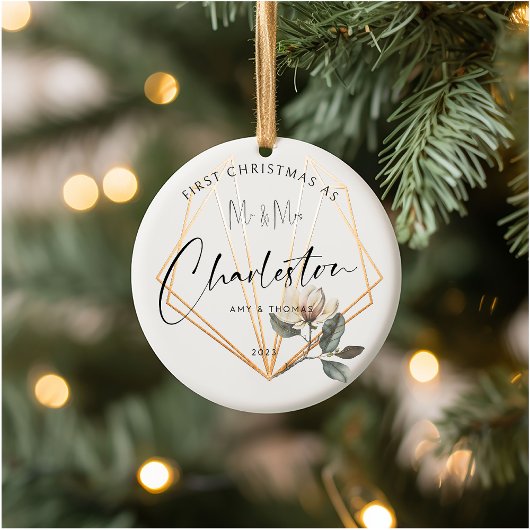 Eerste kerstbevruchte keramische Ornament