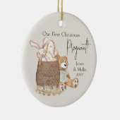 Eerste Kerstbevruchting Aangepaste foto van Teddy  Keramisch Ornament (Rechts)