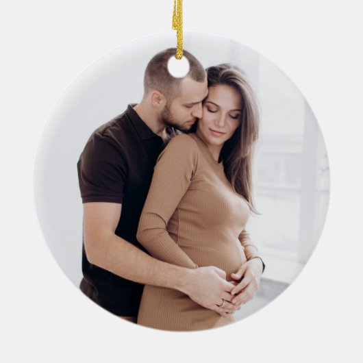 Eerste Kerstbevruchting Aangepaste foto van Teddy  Keramisch Ornament (Achterkant)