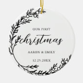 Eerste Kerstbevruchting met keramische keramiek in Keramisch Ornament (Voorkant)