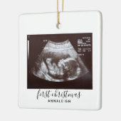 Eerste kerstbevruchting Ultrasound Foto aangepast Keramisch Ornament (Links)