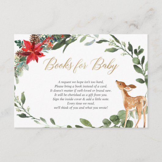 Eerste kerstblad baby hertenboekaanvraag invoegen informatiekaartje (Voorkant)