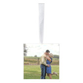 Eerste kerstblauwe zilver-fotokubus decoratie (Rechts)