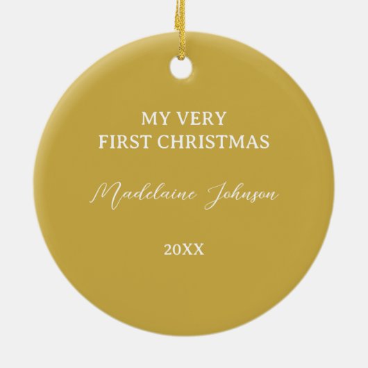 Eerste Kerstbloem Fotocadeau Keramisch Ornament (Achterkant)