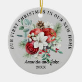 Eerste kerstbloem keramisch ornament (Voorkant)