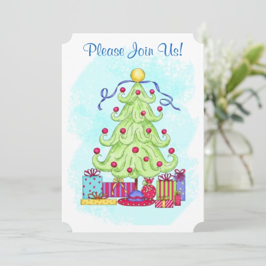 Eerste kerstboom Aangepaste uitnodiging (Staand voorkant)