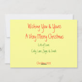 Eerste kerstboom met kerstcadeautjes voor baby's feestdagenkaart (Achterkant)