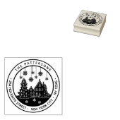 Eerste kerstboom Persoonlijk retouradres winter Rubberstempel (Gestempeld)