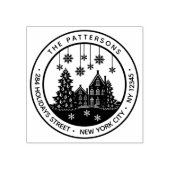 Eerste kerstboom Persoonlijk retouradres winter Rubberstempel (Afrduk)