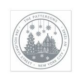 Eerste kerstboom Persoonlijk retouradres winter Zelfinktende Stempel (Design)