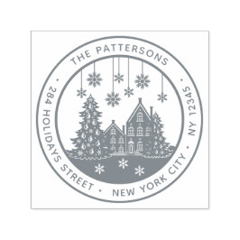 Eerste kerstboom Persoonlijk retouradres winter Zelfinktende Stempel