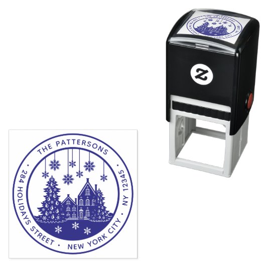 Eerste kerstboom Persoonlijk retouradres winter Zelfinktende Stempel (In situ)