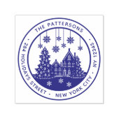 Eerste kerstboom Persoonlijk retouradres winter Zelfinktende Stempel (Design)