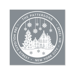 Eerste kerstboom Persoonlijk retouradres winter Zelfinktende Stempel