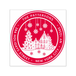 Eerste kerstboom Persoonlijk retouradres winter Zelfinktende Stempel