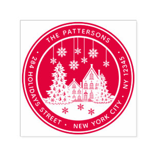 Eerste kerstboom Persoonlijk retouradres winter Zelfinktende Stempel