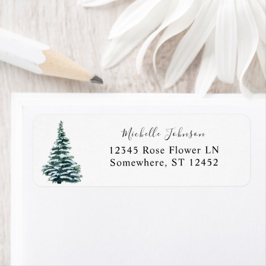 Eerste kerstboom Wisdatum winteradres Etiket (Insitu)