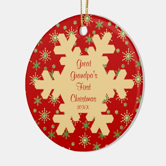 Eerste kerstboomschilderij van Grote Opa Keramisch Ornament (Links)