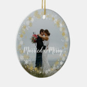 Eerste kerstboomversiering voor huwelijksfeest keramisch ornament (Rechts)