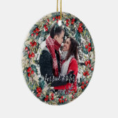 Eerste kerstboomversiering voor huwelijksfeest keramisch ornament (Rechts)