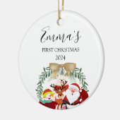 Eerste kerstbos keramisch ornament (Links)