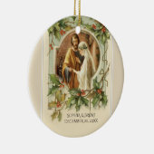Eerste kerstbride Groom Maagd Maria Kathokatholiek Keramisch Ornament (Rechts)