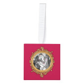 Eerste kerstbruiloft Foto Cube Ornament (Voorkant)