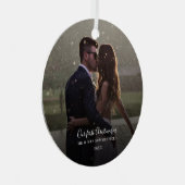 Eerste kerstbruiloft Foto Keepomwille Metalen Ornament (Voorkant Rechts)
