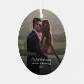 Eerste kerstbruiloft Foto Keepomwille Metalen Ornament (Voorkant links)