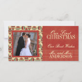 Eerste Kerstbruiloft fotokaarten Feestdagenkaart (Voorkant)