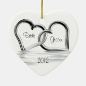 Eerste kerstbruiloft keramisch ornament (Achterkant)