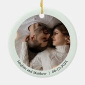 Eerste kerstbruiloft pandemische quarantainemachin keramisch ornament (Achterkant)