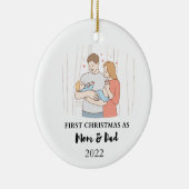 eerste kerstbulkmaandag keramisch ornament (Rechts)