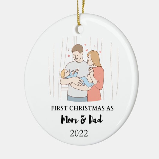 eerste kerstbulkmaandag keramisch ornament (Links)