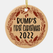 Eerste kerstbult | Bijkomende cadeauzwangerschappe Keramisch Ornament (Voorkant)