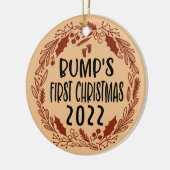 Eerste kerstbult | Bijkomende cadeauzwangerschappe Keramisch Ornament (Links)