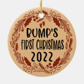 Eerste kerstbult | Bijkomende cadeauzwangerschappe Keramisch Ornament (Achterkant)